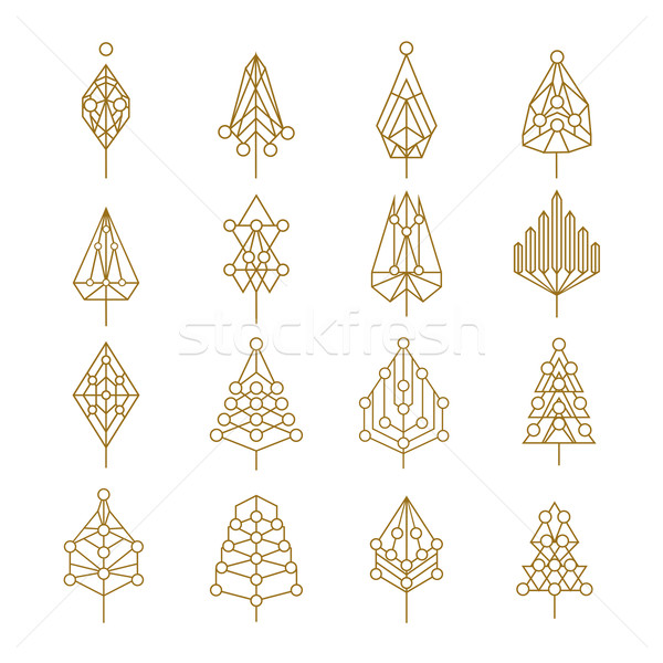 クリスマス 幾何 抽象的な 松 セット ストックフォト © cienpies