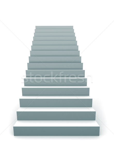 3D trappenhuis een 3d illustration ontwerp Blauw Stockfoto © cienpies