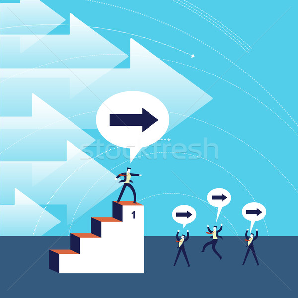 Business leadership success concept illustration Stock photo © cienpies
