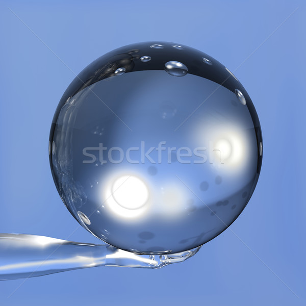 3d glassy ball and hand Stock photo © cienpies