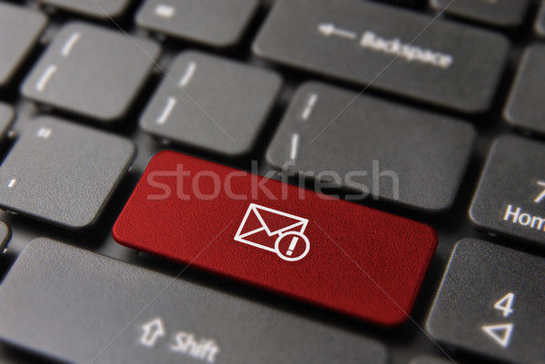 E mail alert for new message in computer keyboard Stock photo © cienpies