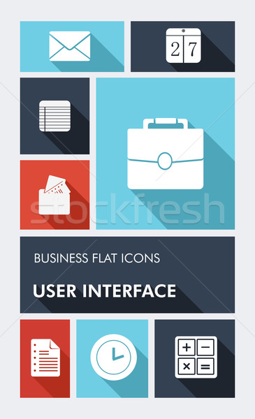 Colorful business UI apps user interface flat icons. Stock photo © cienpies