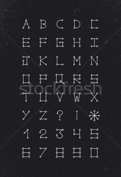 Alphabet font geometric set modern simple line Stock photo © cienpies