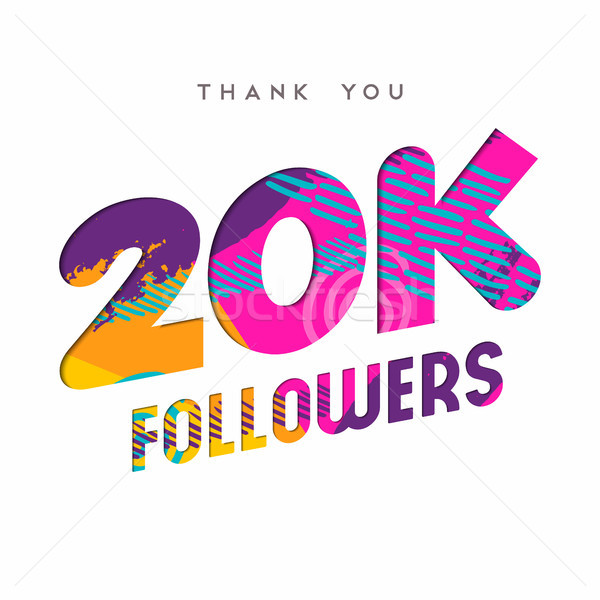 20k internet follower number thank you template Stock photo © cienpies