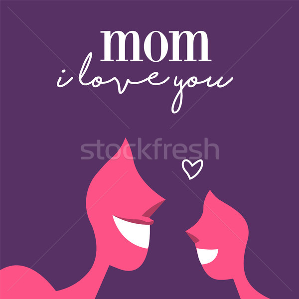 Foto stock: Mãe · dia · cartão · mamãe · little · girl · mães