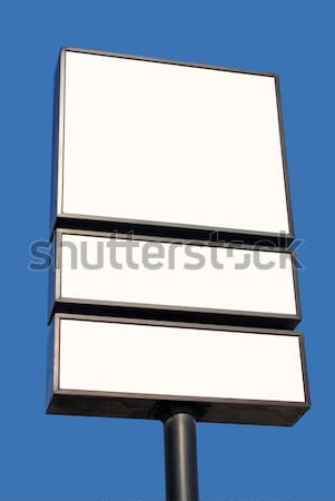 óriásplakát üres hely kék ég város kék fehér Stock fotó © cienpies