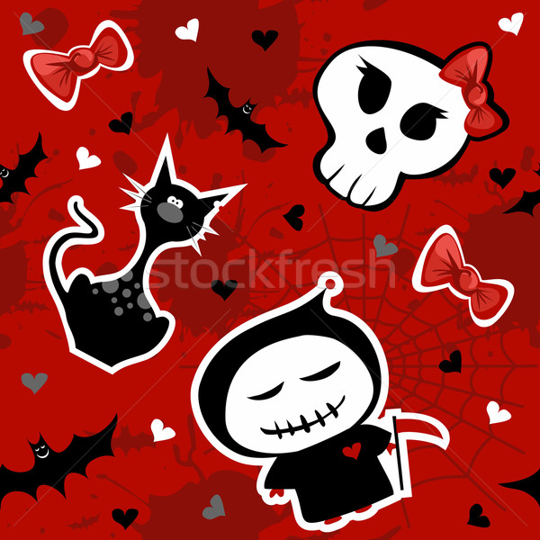 Funny halloween characters seamless pattern Stock photo © cienpies