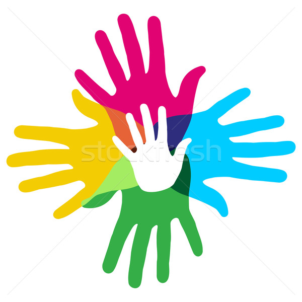 Diversidade mãos criador símbolo fácil Foto stock © cienpies