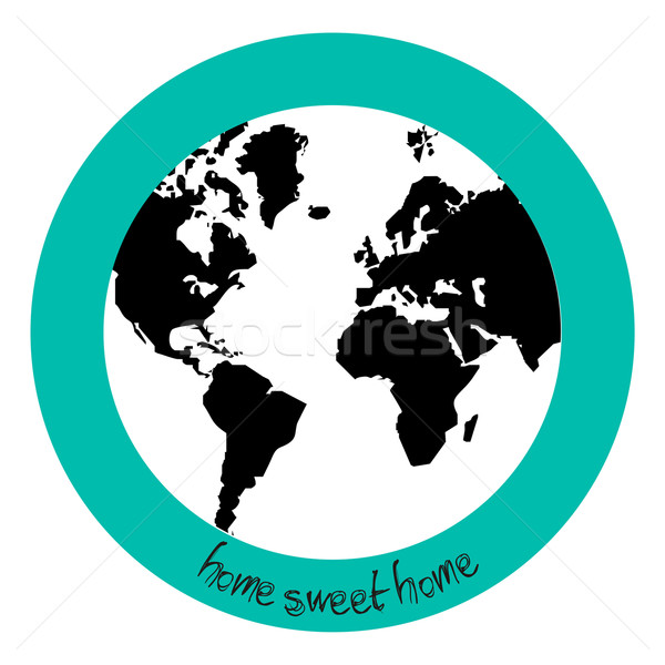 Reclamă Planet Earth home sweet home legenda acasă Imagine de stoc © cienpies