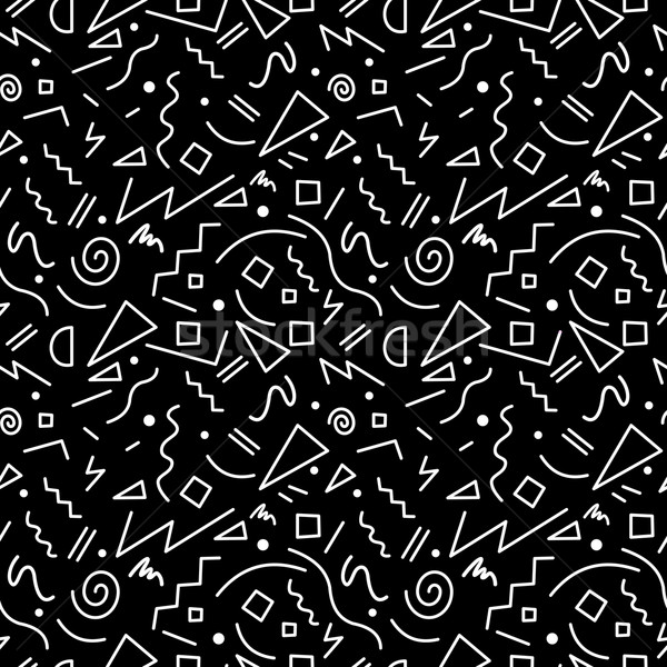 Seamless pattern in black and white 80s style Stock photo © cienpies