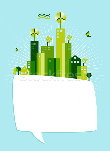 Eco vert médias sociaux bulle communication environnement [[stock_photo]] © cienpies
