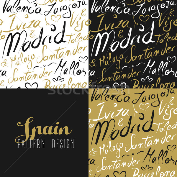 Travel spain europe seamless pattern gold madrid Stock photo © cienpies