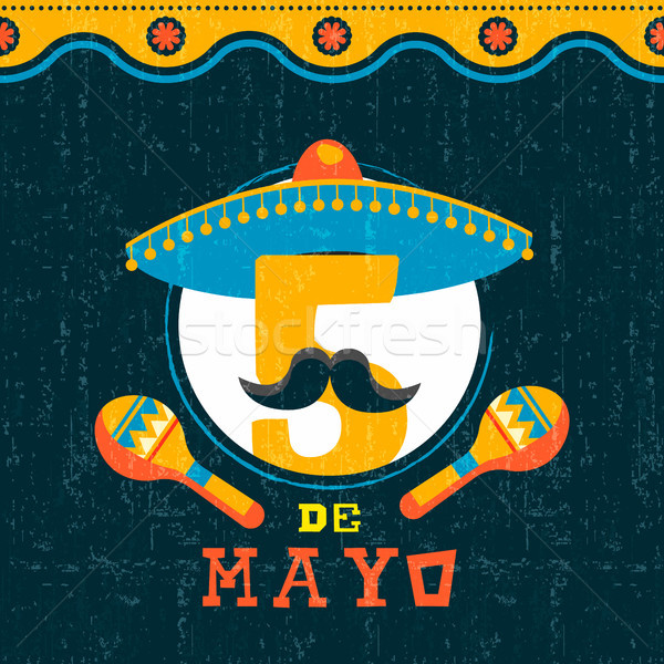 мексиканских майонез вечеринка плакат счастливым традиционный Сток-фото © cienpies