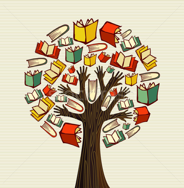 Concept design hand books tree  Stock photo © cienpies
