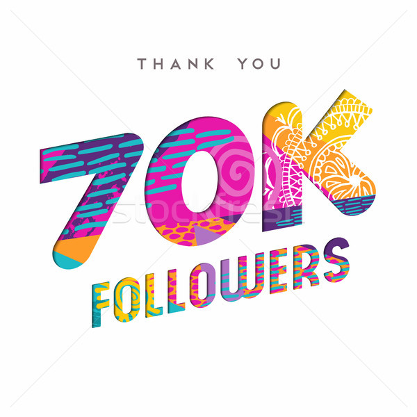 70k internet follower number thank you template Stock photo © cienpies