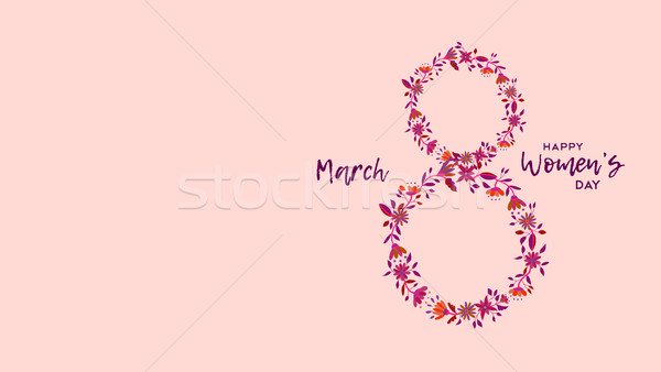 Feliz día de la mujer celebración flor diseno internacional Foto stock © cienpies