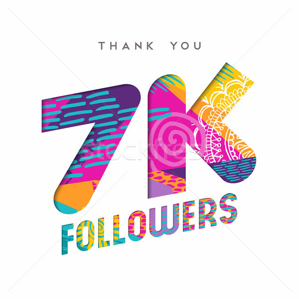 7k social media follower number thank you template Stock photo © cienpies