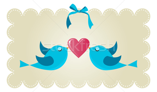 Twitter amour couple oiseaux deux automne [[stock_photo]] © cienpies