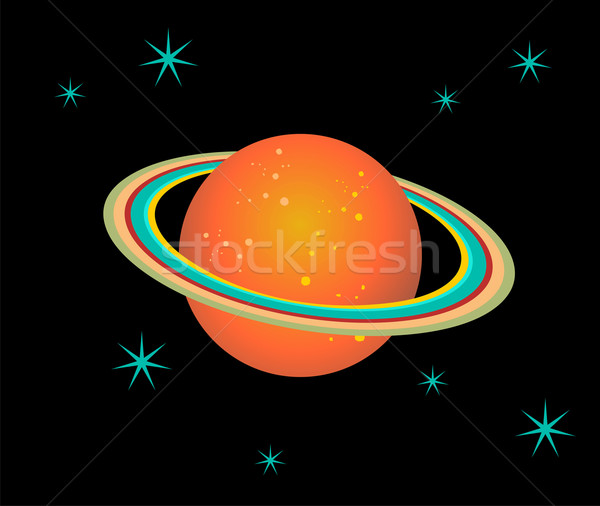 Saturn Planet illustration Stock photo © cienpies