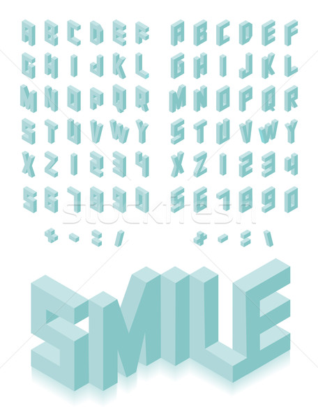 Isometric 3d type font set Stock photo © cienpies