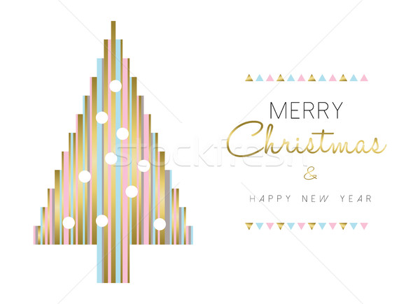 Karácsonyfa új év terv arany szín vidám Stock fotó © cienpies