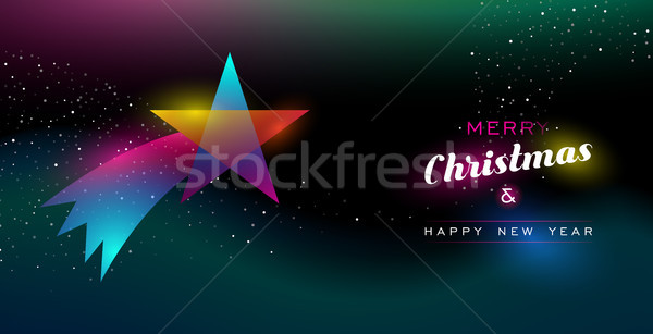 Christmas and New Year glow shooting star card Stock photo © cienpies