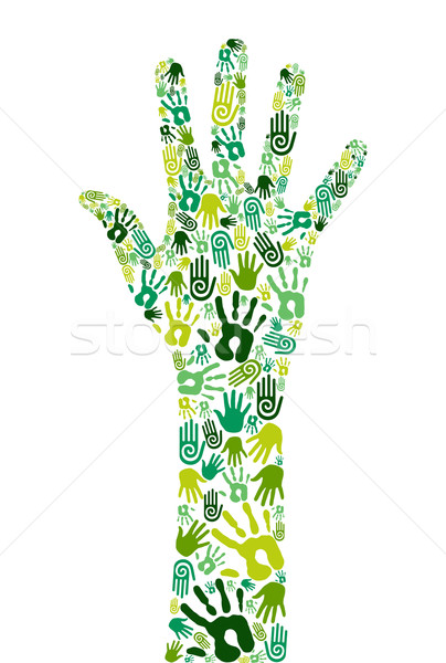 Verde manos humanos iconos aislado blanco Foto stock © cienpies