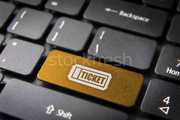 Toetsenbord sleutel entertainment ticket entree kopen Stockfoto © cienpies