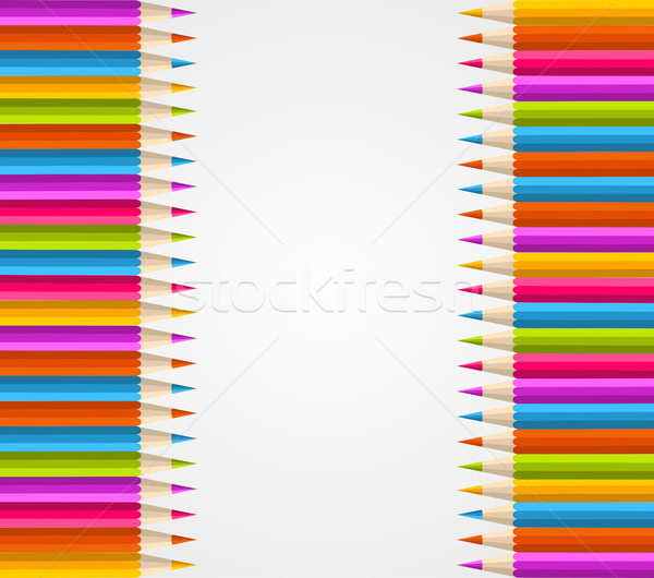 Color pencil set seamless pattern Stock photo © cienpies