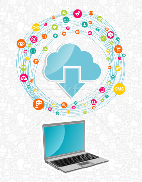 Cloud computing network concept Stock photo © cienpies