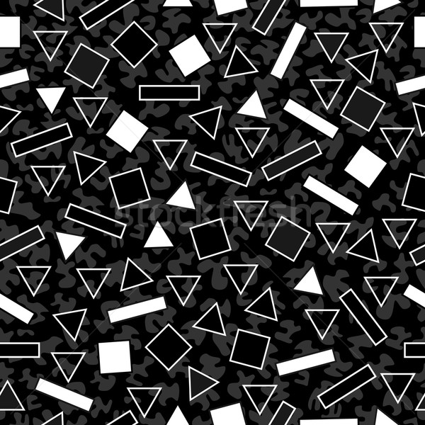 Retro siyah beyaz model geometrik biçim Stok fotoğraf © cienpies