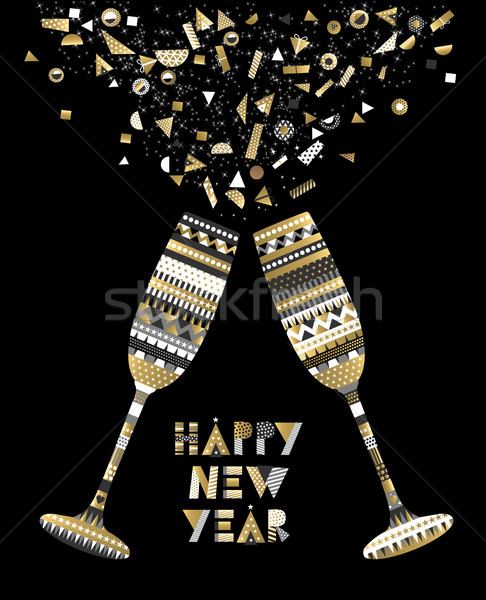 Oro año nuevo beber brindis lujo fiesta Foto stock © cienpies