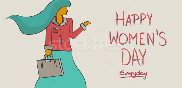Szczęśliwy międzynarodowych dzień kobiet projektu codzienny niezależny Zdjęcia stock © cienpies