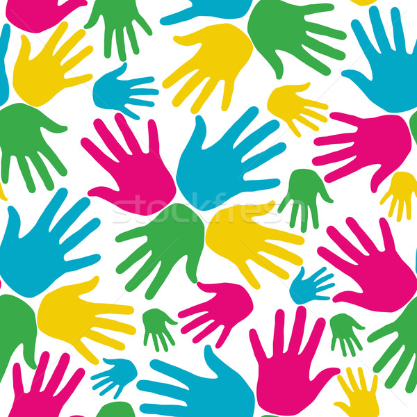 Social diversity hands seamless pattern Stock photo © cienpies