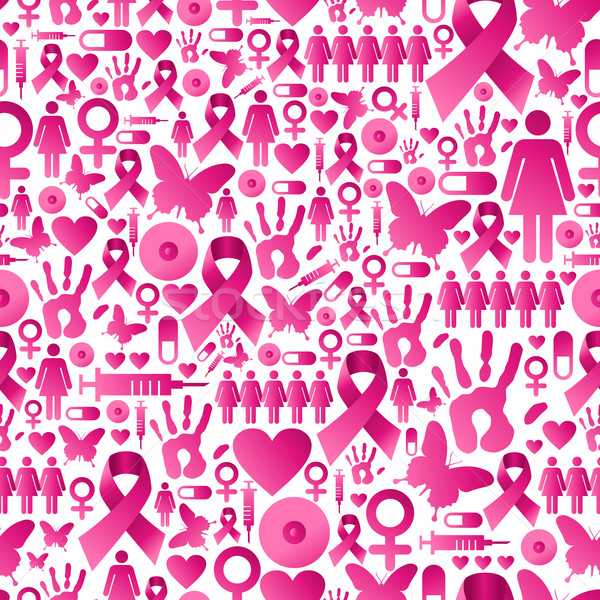Breast cancer awareness pattern Stock photo © cienpies