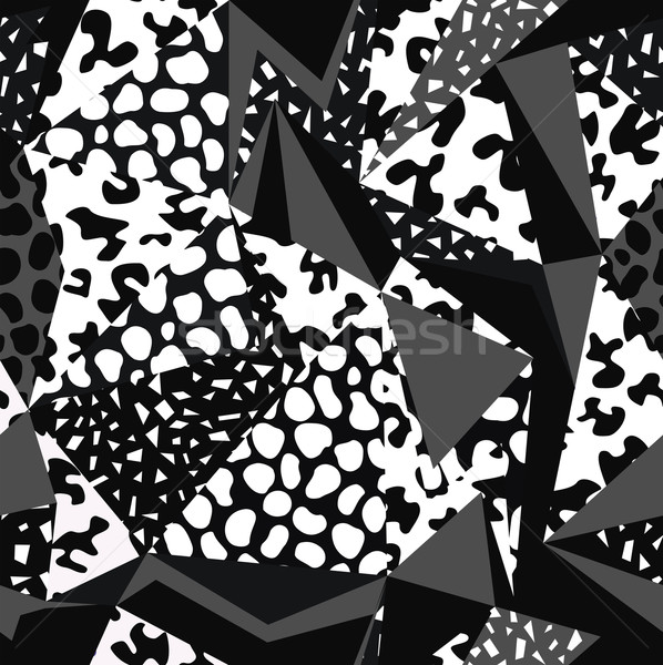 レトロな 幾何 黒白 ヴィンテージ 幾何学的な ストックフォト © cienpies
