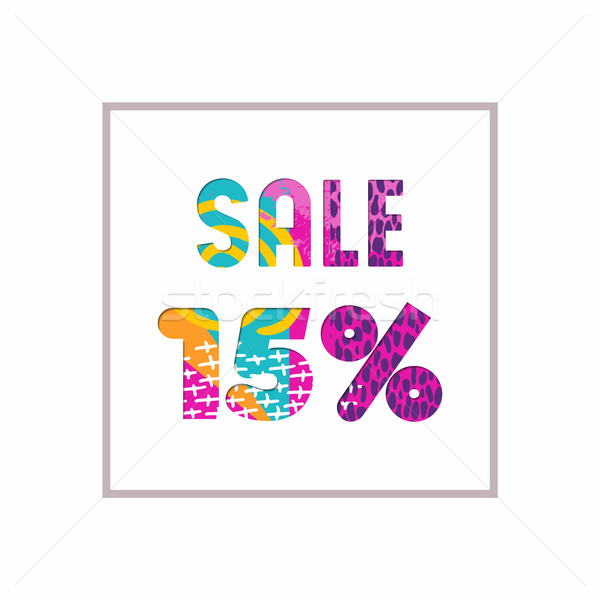 Sale 15% off color quote for business discount Stock photo © cienpies