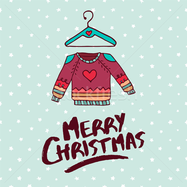 クリスマス セーター ファッション 漫画 休日 カード ストックフォト © cienpies