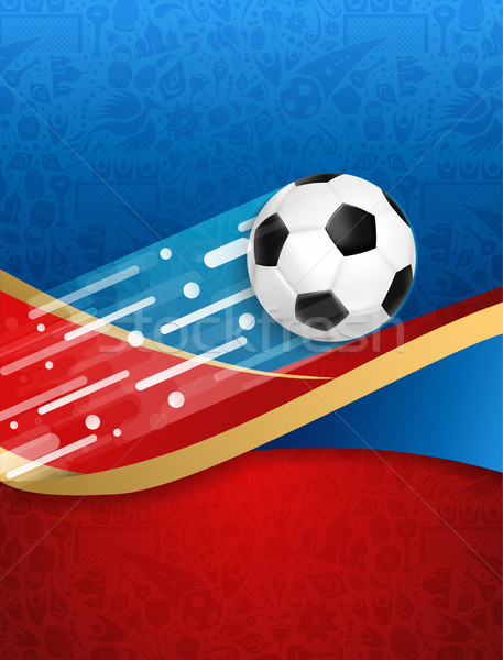 Soccer sport game event poster with ball Stock photo © cienpies