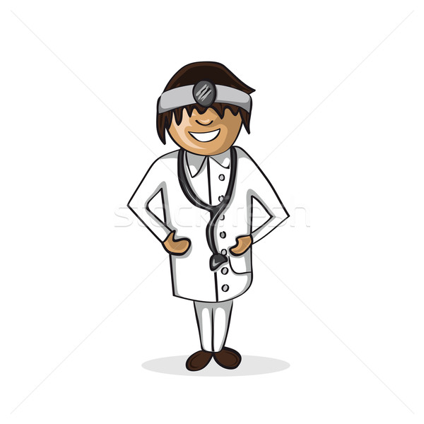 Professional doctor man cartoon figure. Stock photo © cienpies