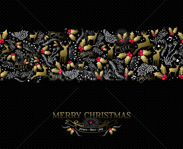 Vintage Christmas card reindeer seamless pattern Stock photo © cienpies