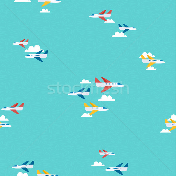 Stock photo: Air plane sky travel pattern background art