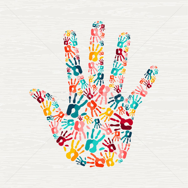 Stock photo: Human hand print concept for social help