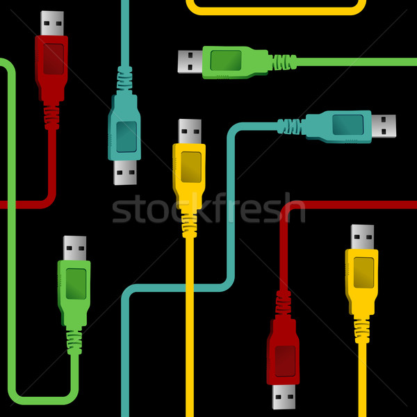 Usb comunicación patrón alambre diferente colores Foto stock © cienpies