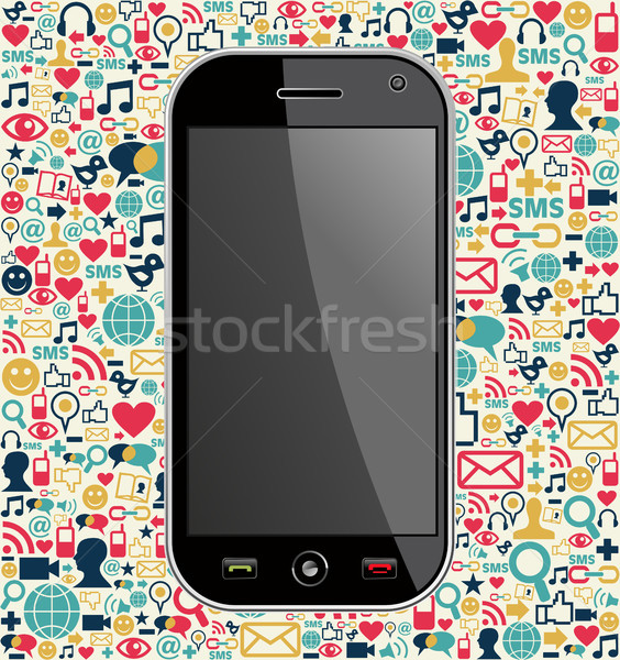  Smart phone network icon background Stock photo © cienpies
