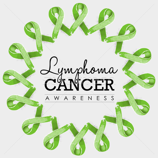 Lymphoma cancer awareness ribbon design with text Stock photo © cienpies