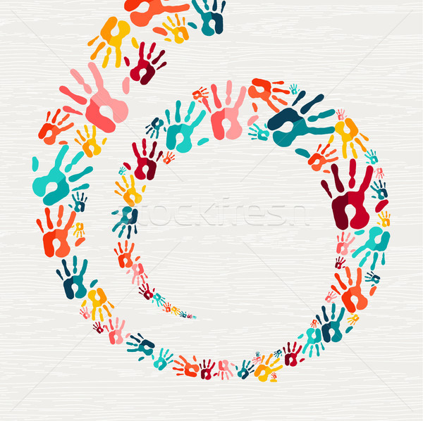 Stock photo: Human hand print concept for social help