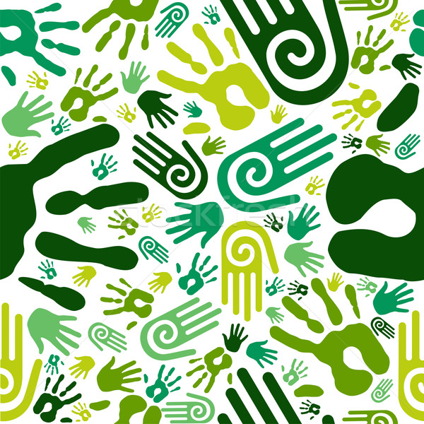 Go green hands seamless pattern Stock photo © cienpies