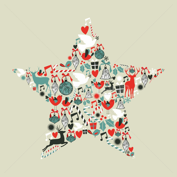 Christmas iconen star vorm illustratie Stockfoto © cienpies