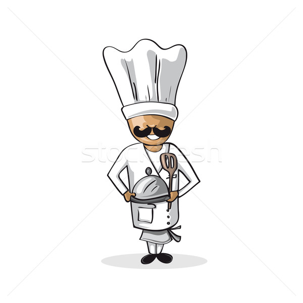 Professione chef cuoco uomo cartoon figura Foto d'archivio © cienpies